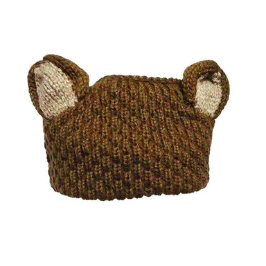 Peruvian Hand Knit Wool Bear Ears Ear Warmer Knit Headband Headband Peruvian Trading Co BROWNBEAR Brown  