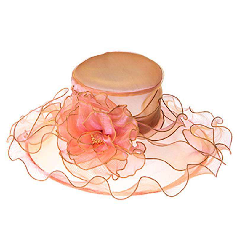 Textured Sheer Organza Hat Dress Hat Something Special Hat BY5481CR Coral  