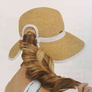Karen Keith Tweed Straw Facesaver Hat with Ponytail Hole Facesaver Hat Great hats by Karen Keith