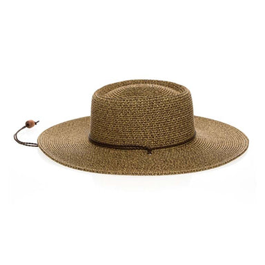 Southwestern Style Buckaroo Hat with Chin Strap - Boardwalk Style Gambler Hat Boardwalk Style Hats da1706bkm Black Tweed Medium (57 cm)