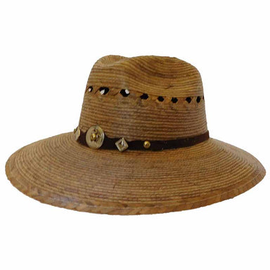 Explorer Burnt Palm Safari Hat - Texas Gold Hats Safari Hat Texas Gold Hats jr7263-1 Star Concho Band M/L (58.5 cm) 