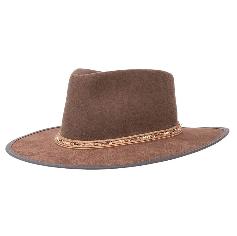 Bushwick Wool Felt Fedora Hat - American Outback Wool Hat, Safari Hat - SetarTrading Hats 