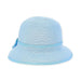 Girl's Butterfly Brim Summer Hat with Bow - Sunny Dayz Hat Cloche Sun N Sand Hats HK299B Blue  
