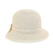 Girl's Butterfly Brim Summer Hat with Bow - Sunny Dayz Hat Cloche Sun N Sand Hats HK299A Natural  