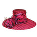 Polka Dot Organza Hat with Large Flower Accent, Dress Hat - SetarTrading Hats 