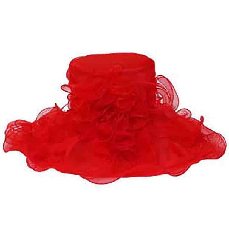 Soft Lace Ruffle Organza Hat, Dress Hat - SetarTrading Hats 