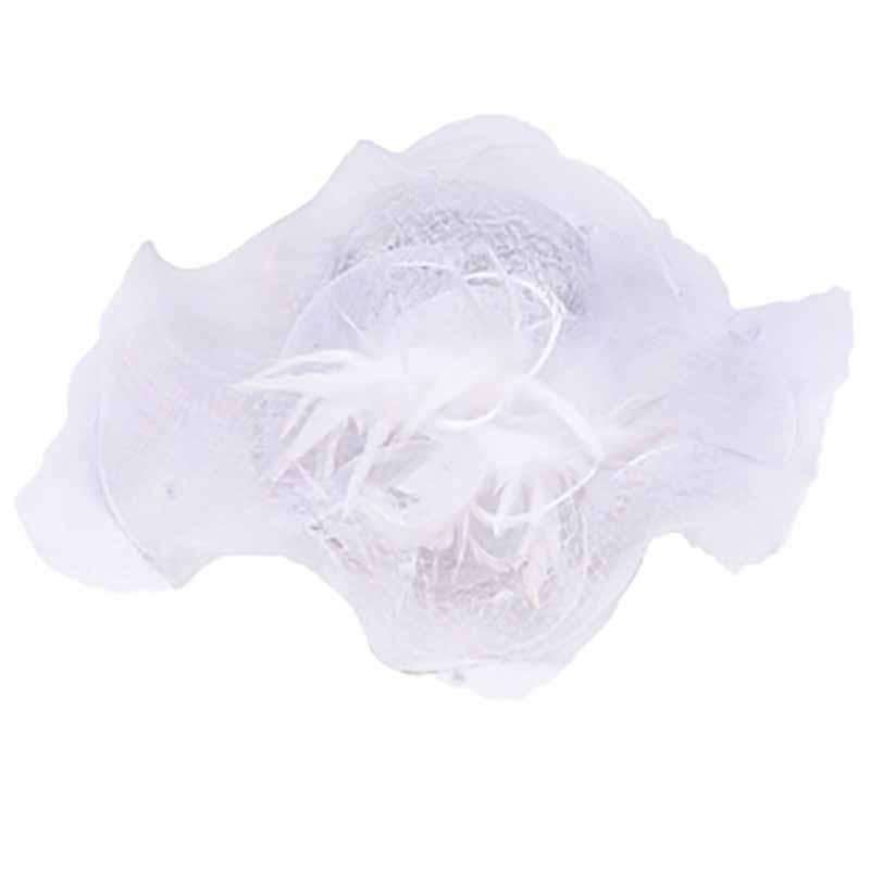Large Sinamay Dress Hat with Netting Veil Dress Hat Something Special Hat by5605wh White  