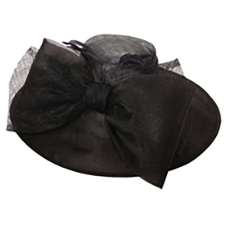 Sinamay and Organza Hat with Large Bow - Something Special Hat Collection Dress Hat Something Special Hat BY5714BK Black  