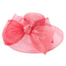 Sinamay and Organza Hat with Large Bow - Something Special Hat Collection Dress Hat Something Special Hat BY5714CR Coral  