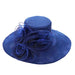 Polka Dot Organza Hat with Lilies Dress Hat Something Special Hat by5715BL Royal Blue  