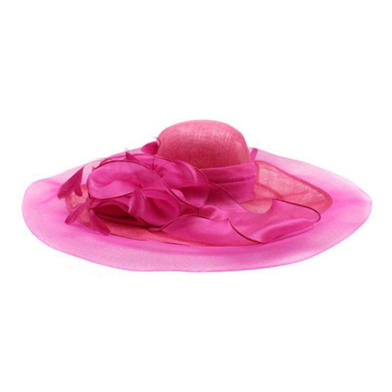 Sinamay and Crin Derby Hat - Something Special Collection Dress Hat Something Special Hat by5928fu Fuchsia  