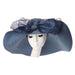Large Brim Sun Hat with Sinamay Bow Floppy Hat Something Special Hat CB6708DN Denim  