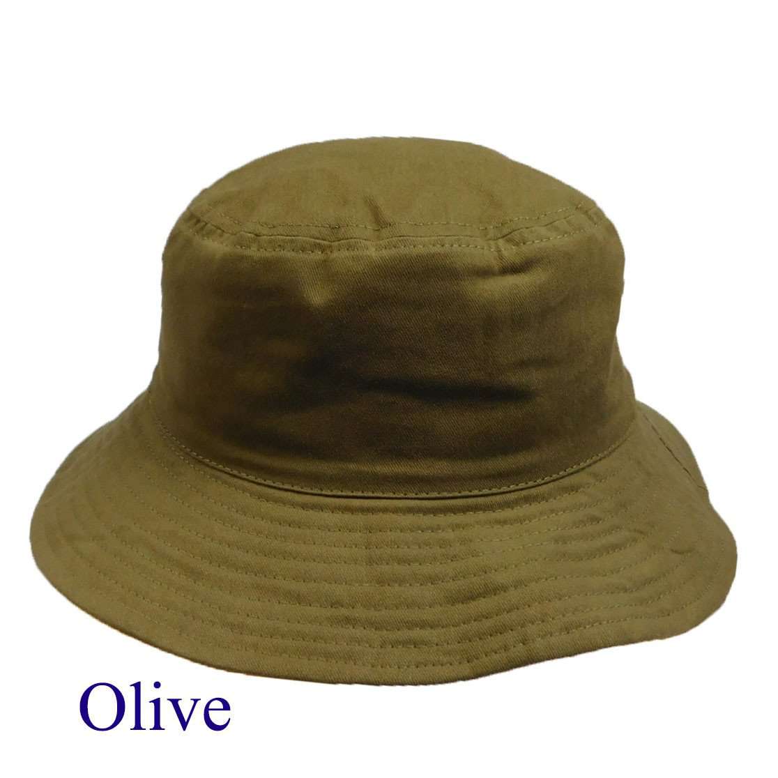 Reversible Cotton Bucket Hat - Karen Keith Hats Olive / L/XL (57-58 cm)