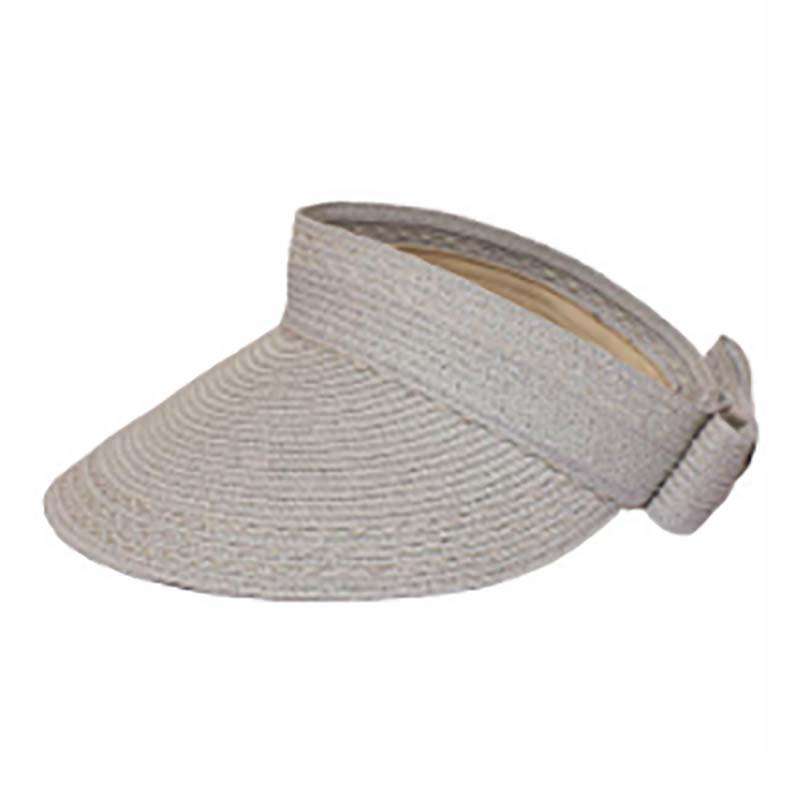 Rollup Sunvisor with Ribbon Accent Visor Cap Something Special Hat SPch9544 Grey  