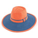 Two Tone Safari Style Straw Sun Hat Safari Hat Something Special Hat CL9303OR Orange  