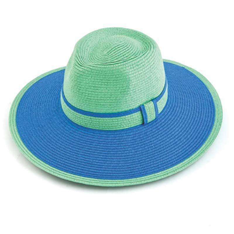 Two Tone Safari Style Straw Sun Hat Safari Hat Something Special Hat CL9303GN Green  