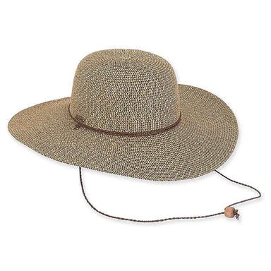 Classic Wide Brim Straw Beach Hat - Sun 'N' Sand Hats Wide Brim Sun Hat Sun N Sand Hats HH2139C Black Tweed Medium (57 cm)