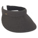 Comfort Clip On Straw Sun Visor in Solid Colors - Sun 'N' Sand Hats Visor Cap Sun N Sand Hats HH2425F Black  