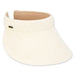 Comfort Clip On Straw Sun Visor in Solid Colors - Sun 'N' Sand Hats Visor Cap Sun N Sand Hats HH2425A Ivory  