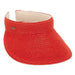Comfort Clip On Straw Sun Visor in Solid Colors - Sun 'N' Sand Hats Visor Cap Sun N Sand Hats HH2425G Red  