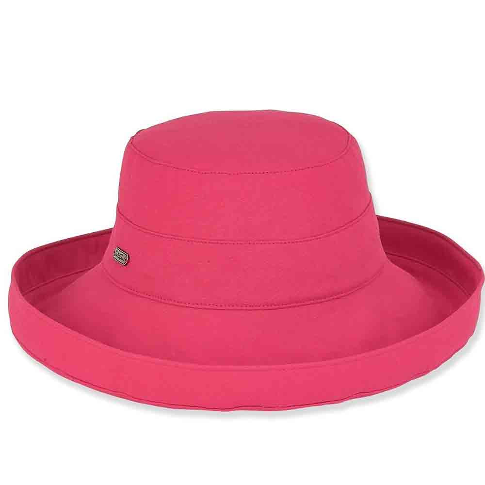 Classic Ladies Cotton Up Brim Hat - Sun 'N' Sand Hats Kettle Brim Hat Sun N Sand Hats hh1577H Fuchsia Medium (57 cm) 