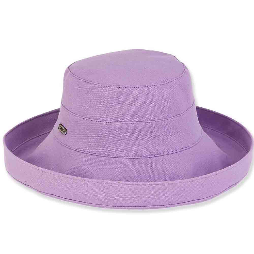 Classic Ladies Cotton Up Brim Hat - Sun 'N' Sand Hats Kettle Brim Hat Sun N Sand Hats hh1577J Lavender Medium (57 cm) 