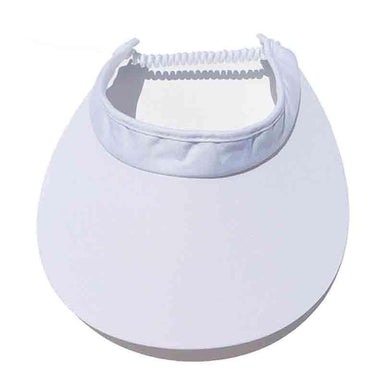 Cotton Sun Visor with Coil Lace for Women by Andrea's Hat Shop - 4" Brim Visor Cap SetarTrading Hats ahsv1wh White M/L (57-60 cm)