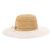 Raffia Crown Ribbon Brim Floppy Sun Hat - John Callanan Wide Brim Sun Hat Callanan Hats cr328wh White Medium (57 cm) 