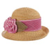 Sara Wheat Braid Dress Hat with Pleated Satin Rose - Callanan Hats Dress Hat Callanan Hats cr336mv Mauve Medium (57 cm) 