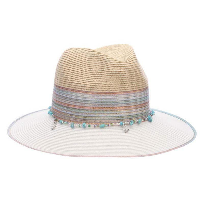 Iridescent Rainbow Trim Safari Hat - Cappelli Straworld Safari Hat Cappelli Straworld