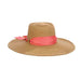 Gaucho Straw Summer Hat with Wide Ribbon Band - Cappelli Straworld Bolero Hat Cappelli Straworld CSW368co Coral Medium (57 cm) 