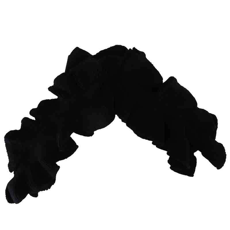 Ruffle Edge Knit Scarf by JSA - Black Scarves Jeanne Simmons js7028 Black  