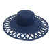 Cutout Brim Straw Summer Hat, Black - Boardwalk Style, Wide Brim Sun Hat - SetarTrading Hats 