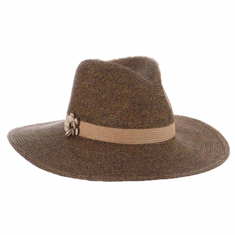 Fine Braid Safari Hat with Pink Daisy Pin - John Callanan Safari Hat Callanan Hats cr338 Navy Medium (57 cm) 