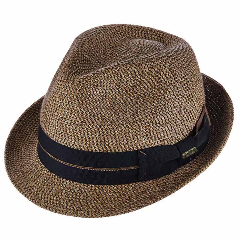 Danville Double Ribbon Bow Brown Tweed Fedora Hat - Scala Hats for Men Fedora Hat Scala Hats ms352m Brown Tweed Medium (57 cm) 