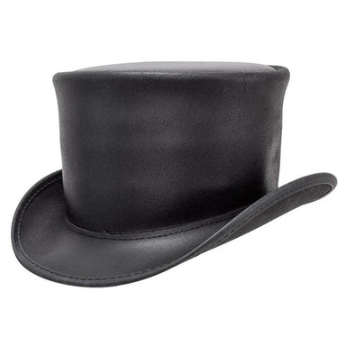 El Dorado Leather Top Hat,  Black - VooDoo Hatter Top Hat Head'N'Home Hats eldoradonobs Black Small 