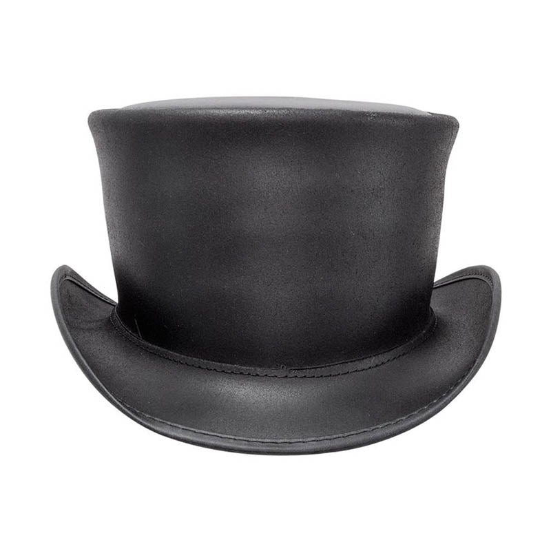 El Dorado Leather Top Hat,  Black - VooDoo Hatter, Top Hat - SetarTrading Hats 