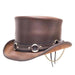 El Dorado Leather Top Hat with SR2 Band, Brown - VooDoo Hatter Top Hat Head'N'Home Hats eldoSR2bns Brown Small 