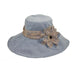Lace Trim Travel Hat - JSA Wide Brim Hat Jeanne Simmons js4006dn Dark Denim  