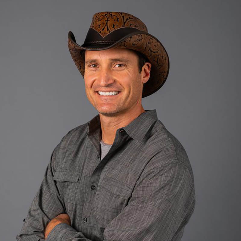 Falcon Two Tone Leather Cowboy Hat up to 3XL - Double G Hats  display picture 3