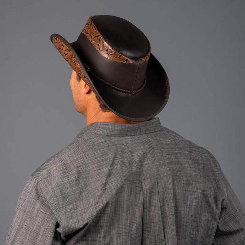 Falcon Two Tone Leather Cowboy Hat up to 3XL - Double G Hats  display picture 3