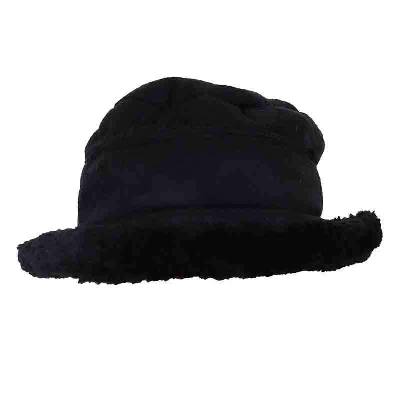Faux Suede Bucket Hat with Button Accent by JSA Bucket Hat Jeanne Simmons    