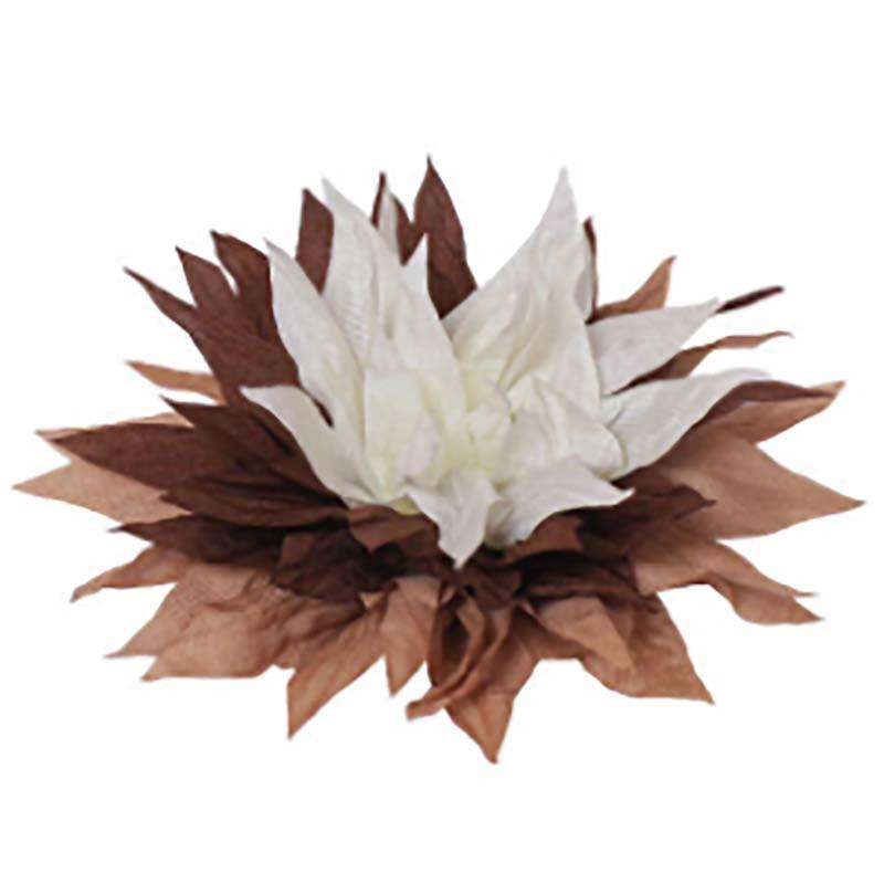 Three Tone Flower Fascinator-Brooch Fascinator Something Special LA lb7593bn Brown  