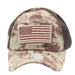 Camo USA Flag Caps with Mesh Back - HQ Cap Milani Hats FLAGBN Brown  