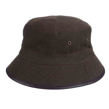 Fleecy Canvas Bucket Hat for Men - Dorfman Hats Bucket Hat Dorfman Hat Co. mw259m Brown Medium (57 cm)