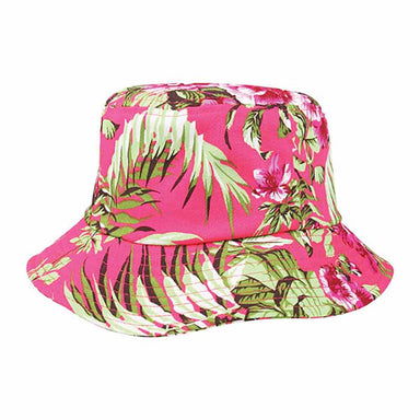 Hawaii Floral Print Cotton Bucket Hat - Mega Cap Bucket Hat MegaCI