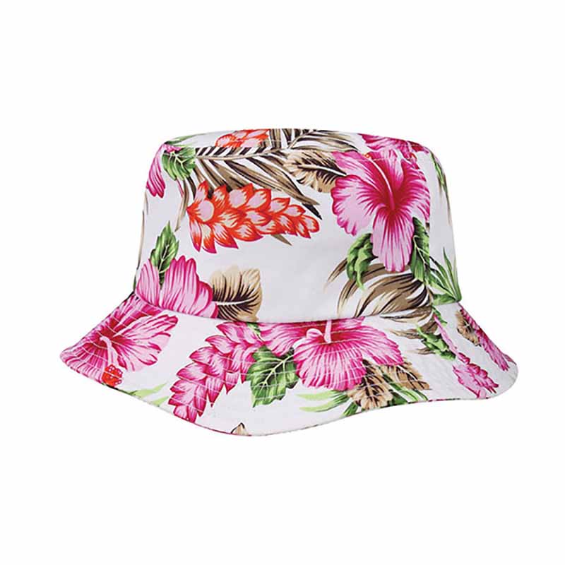 Floral Print Cotton Bucket Hat - Mega Cap Bucket Hat MegaCI