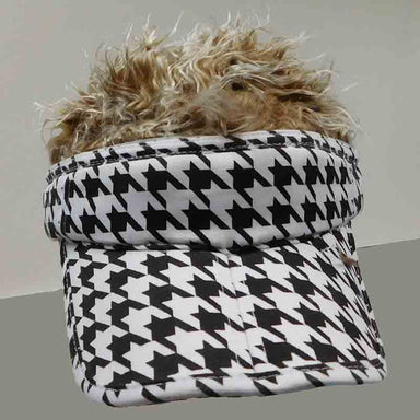 Flair Hair Foldable Men's Sun Visor Cap - Black & White Chevron Pattern Cap Great hats by Karen Keith V8CVBN Brown  