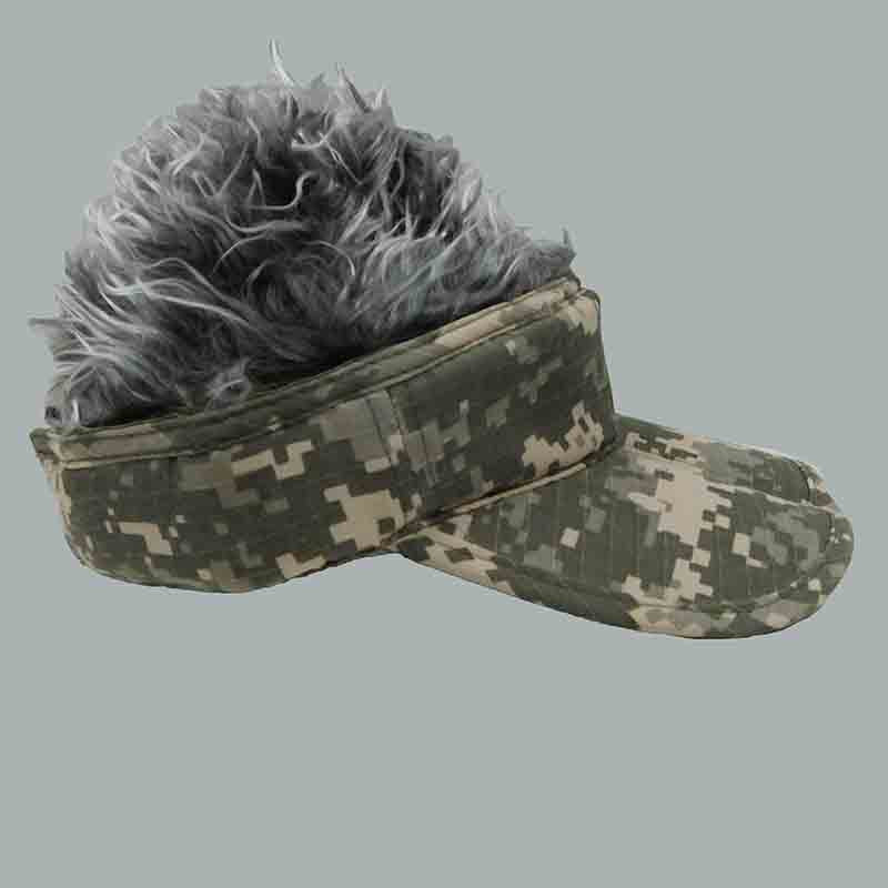 Flair Hair Foldable Men's Sun Visor Cap - Digital Camo Pattern Cap Great hats by Karen Keith V8DGGN Grey  