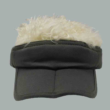 Flair Hair Foldable Sun Visor Cap with Removable Spiked Hair Cap Great hats by Karen Keith V8OLBL Olive / Blond  